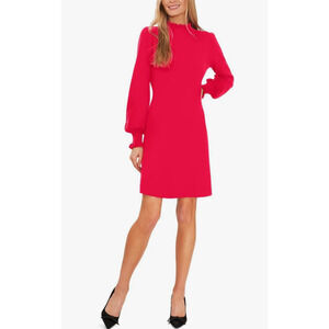 CECE Women's Ruffled Sweater Dress XL Rich Magenta Pink Long Sleeve Short NWT